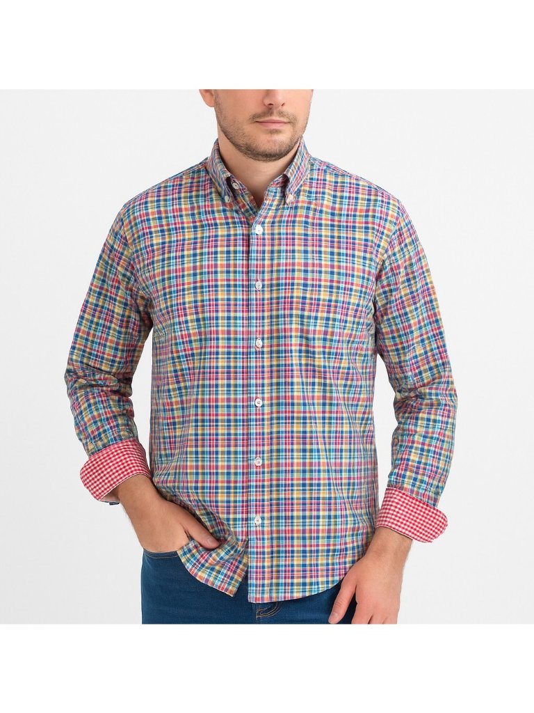 Tailorbyrd Collection Shirt Men’s Xl Multicolor Plaid Button Down Cotton Casual